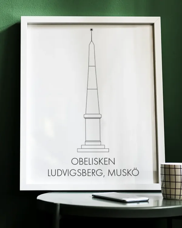 Obelisken Ludvigsberg Muskö - Poster - Ramexempel
