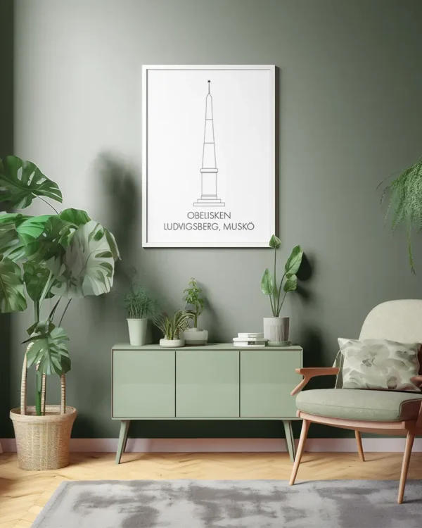 Obelisken Ludvigsberg Muskö - Poster - Ramexempel