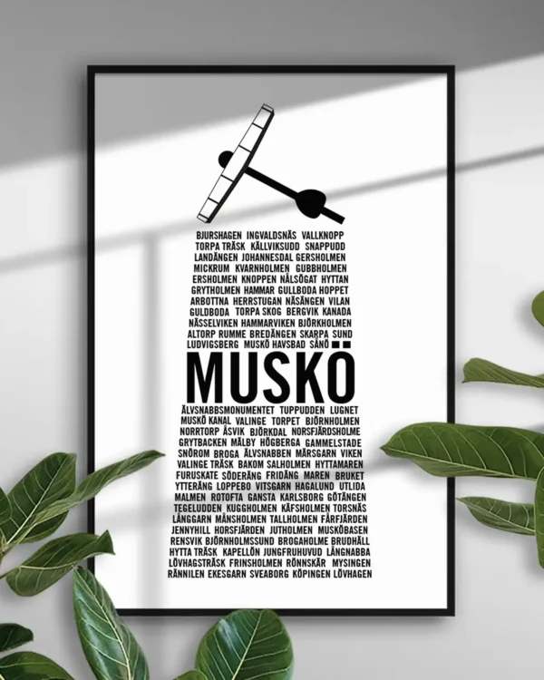 Älvsnabbsmonumentet Muskö Texttavla - Poster - Ramexempel