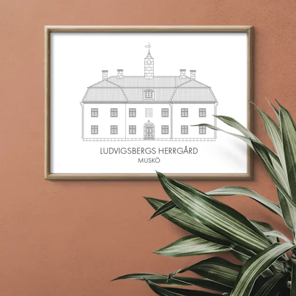 Ludvigsbergs Herrgård Muskö - Poster - Ramexempel