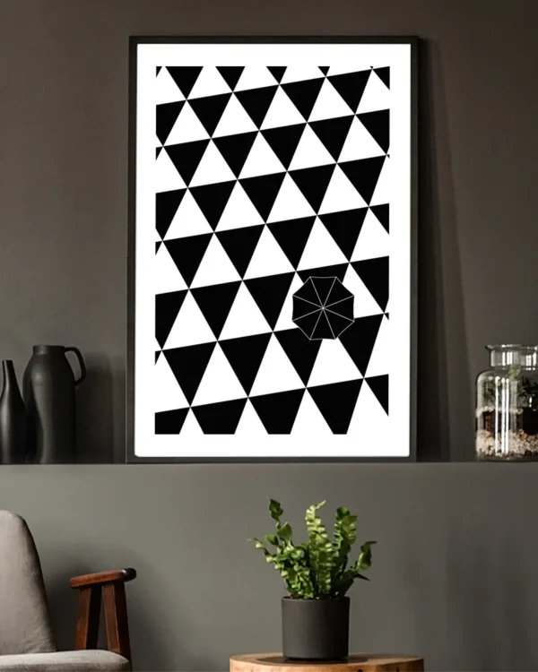 Regnskydd på Plattan - Poster - Grafisk illustration - Ramexempel