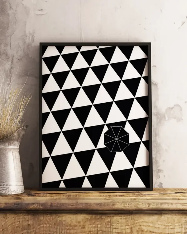 Regnskydd på Plattan - Poster - Grafisk illustration - Ramexempel