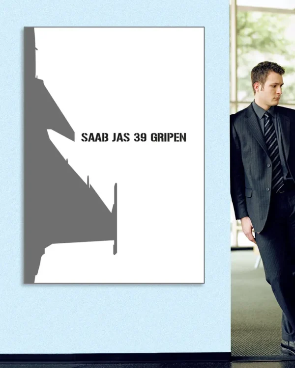 Saab JAS 39 Gripen - Poster - Ramexempel 100x140 cm