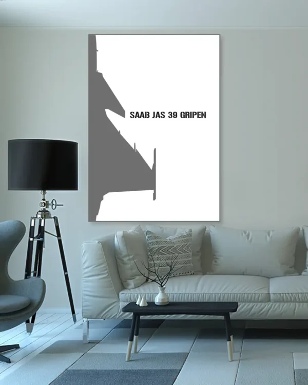 Saab JAS 39 Gripen - Poster - Ramexempel 100x140 cm