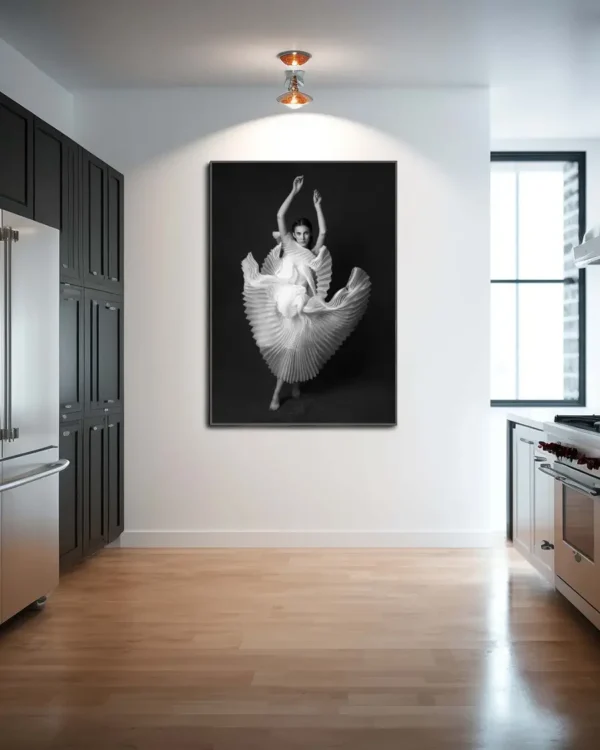 Swan Lake - Poster - Svartvitt fotografi - Ramexempel