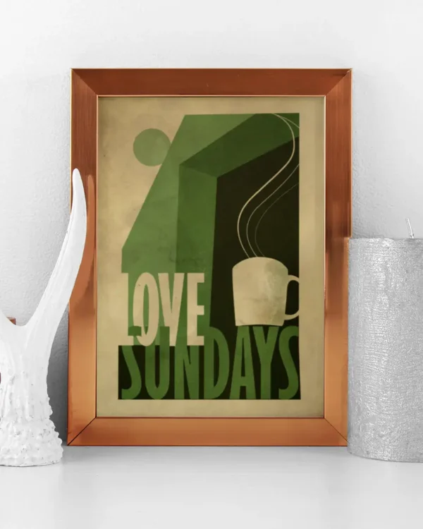 Love Sunday Print - Poster - Grafisk konst - Ramexempel