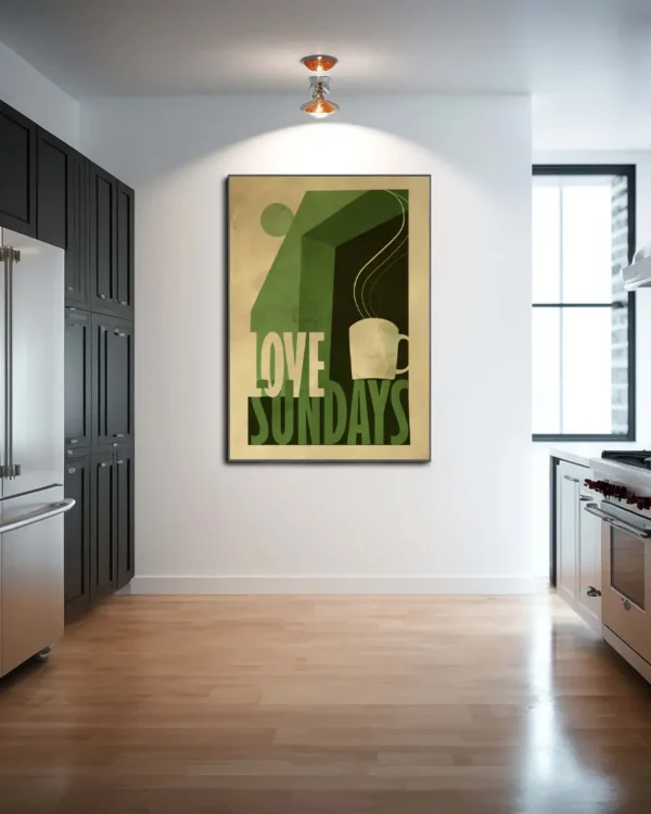 Love Sunday Print - Poster - Grafisk konst - Ramexempel