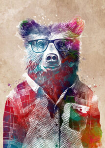 Hipster Bear - Poster - Grafisk konst