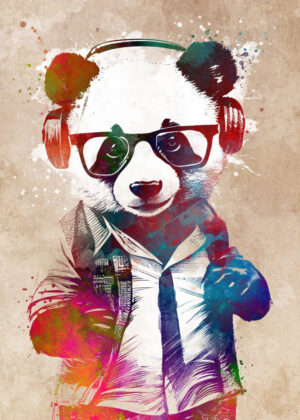 Hipster Panda - Poster - Grafisk konst