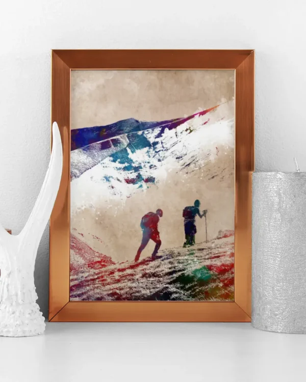 Bergsbestigare - Mountaineers Sport Art 1 - Poster - Grafisk konst - Ramexempel