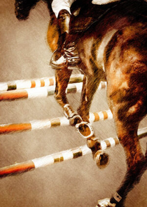 Horse Riding Sport Art 5 - Hästhoppning - Poster