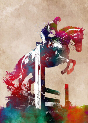 Hästhoppning - Horse Riding Sport Art 6 - Poster - Grafisk konst