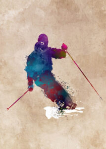 Skidåkare - Ski Sport Art 1 - Poster - Grafisk konst