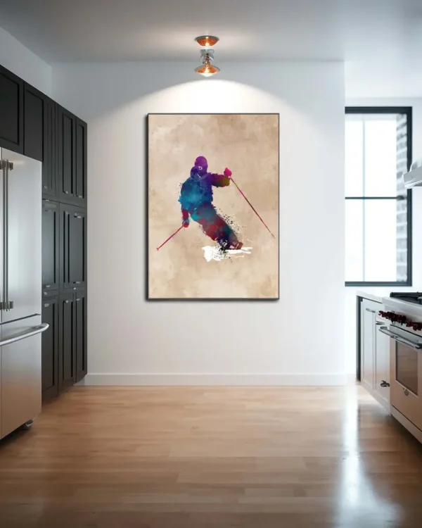 Skidåkare - Ski Sport Art 1 - Poster - Grafisk konst - Ramexempel