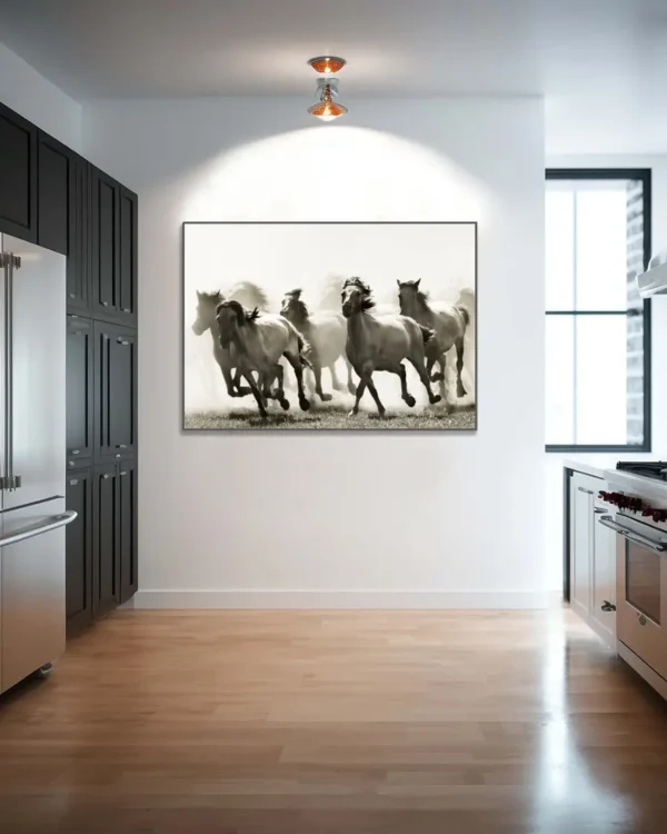 Horses - Hästar - Poster - Svartvitt fotografi - Ramexempel