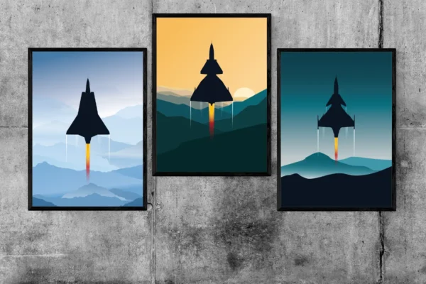 Finns även som en posterserie med tre tavlor – 35 Draken, 37 Viggen och JAS 39 Gripen.