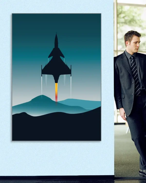 SAAB JAS 39 Gripen Afterburner - Poster - Ramexempel 100x140 cm