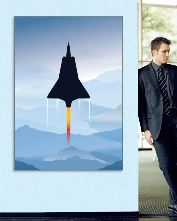 SAAB 35 Draken Afterburner - Poster - Ramexempel 100x140 cm
