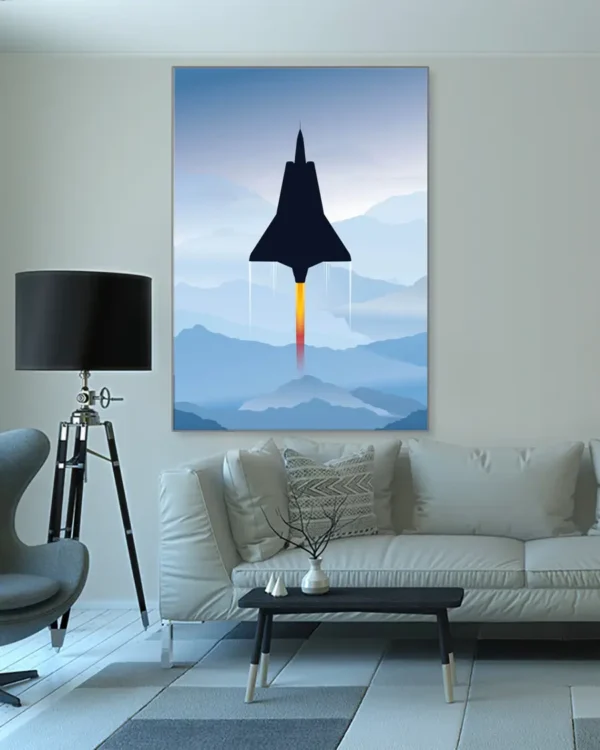 SAAB 35 Draken Afterburner - Poster - Ramexempel 100x140 cm
