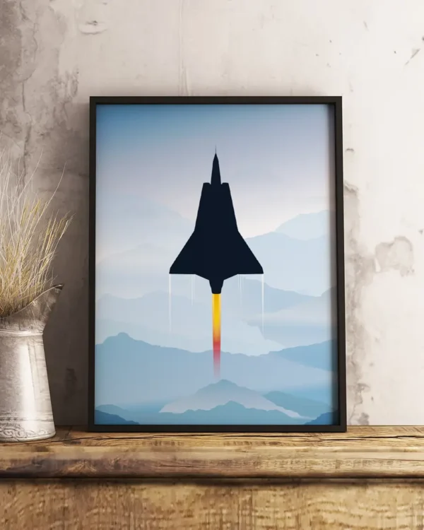 SAAB 35 Draken Afterburner - Grafisk poster - Ramexempel