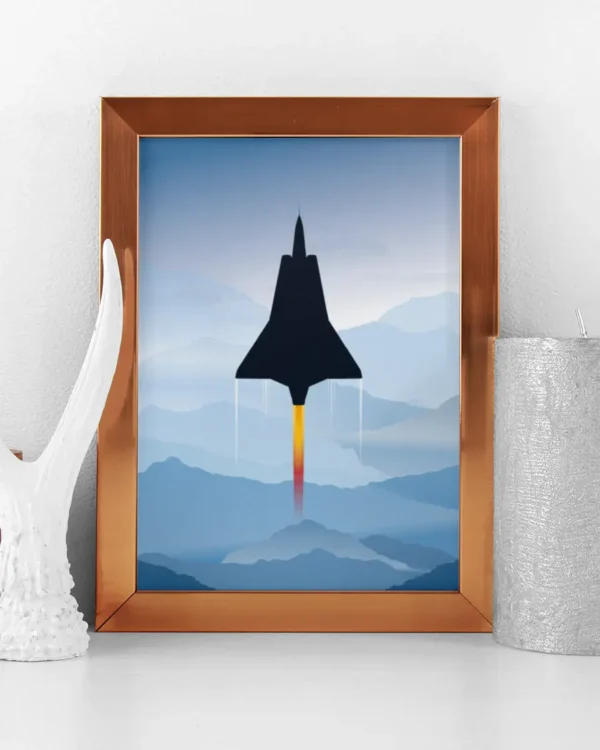 SAAB 35 Draken Afterburner - Grafisk poster - Ramexempel