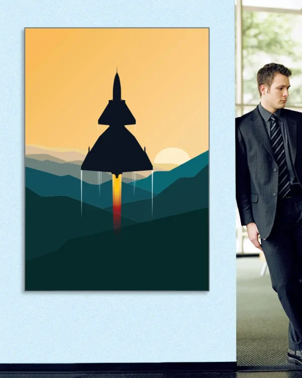 SAAB 37 Viggen Afterburner - Poster - Ramexempel 100x140 cm