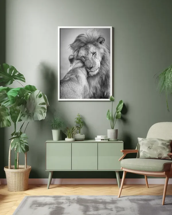 African Love - Poster - Svartvitt fotografi - Ramexempel