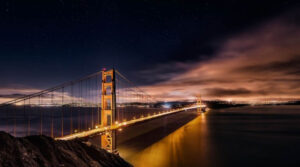 Golden Gate To Stars - Poster - Fotografi