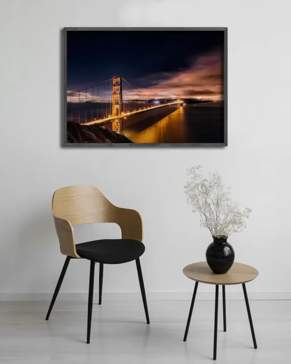 Golden Gate To Stars - Poster - Fotografi - Ramexempel