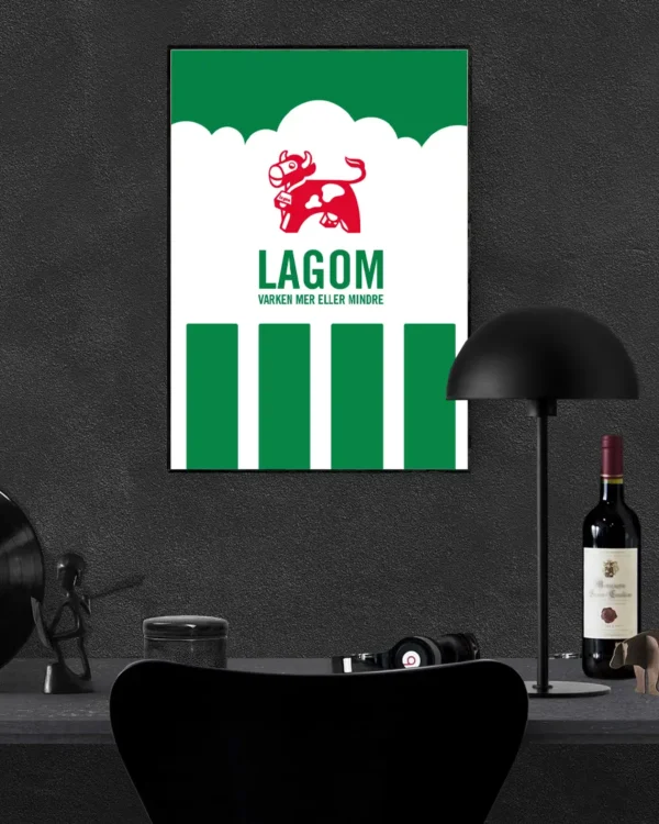 Mellanmjölk - Lagom - Varken mer eller mindre - Poster - Ramexempel