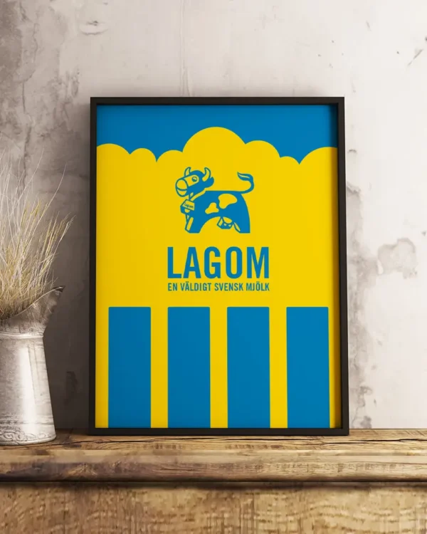 Lagom - En väldigt svensk mjölk - Poster - Ramexempel