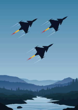 Fly By - Formationsflyg med SAAB JAS 39 Gripen - Poster