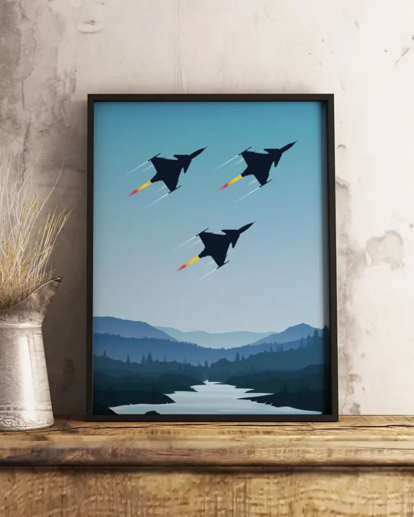 Fly By - Formationsflyg med SAAB JAS 39 Gripen - Poster - Ramexempel