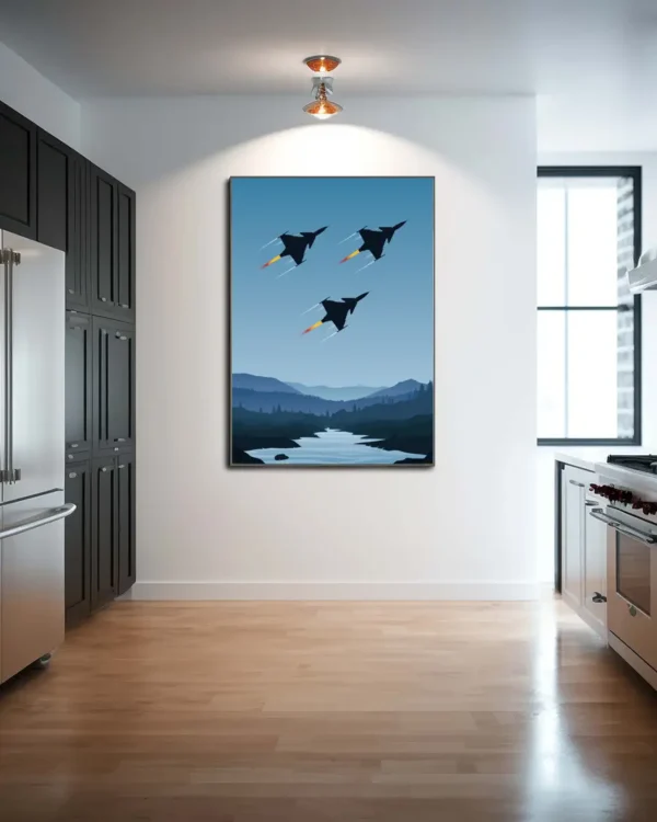 Fly By - Formationsflyg med SAAB JAS 39 Gripen - Poster - Ramexempel