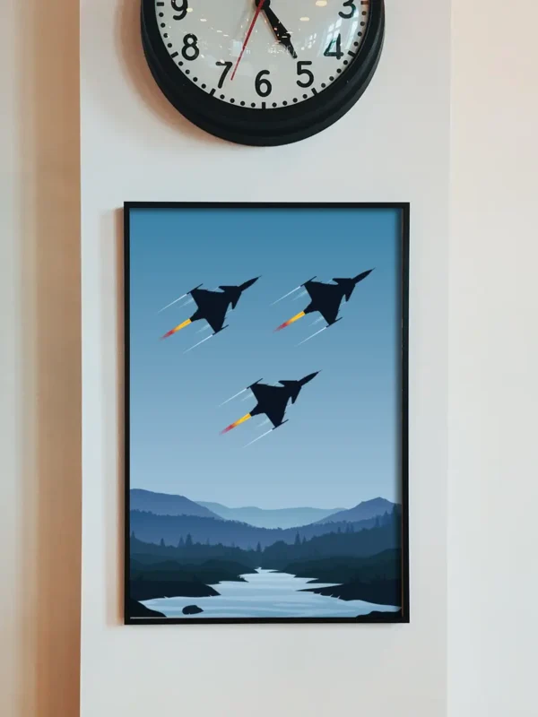 Fly By - Formationsflyg med SAAB JAS 39 Gripen - Poster - Ramexempel