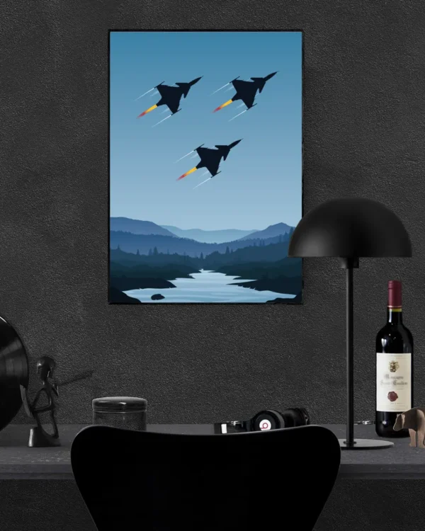 Fly By - Formationsflyg med SAAB JAS 39 Gripen - Poster - Ramexempel