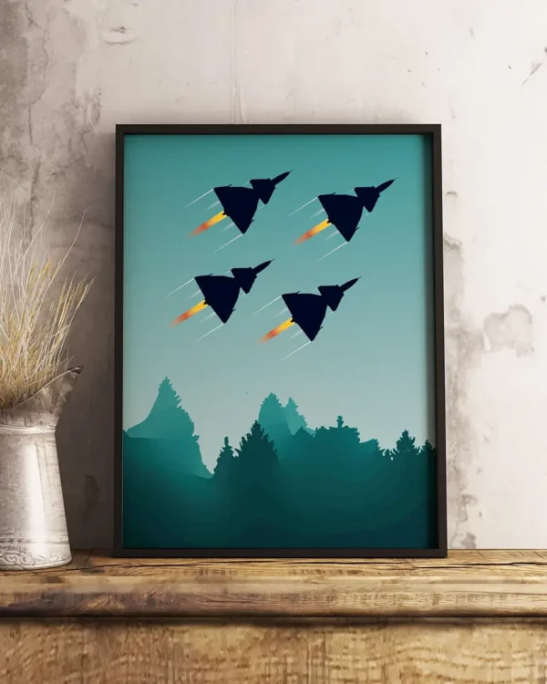 Fly By - Formationsflyg med SAAB 37 Viggen - Poster - Ramexempel