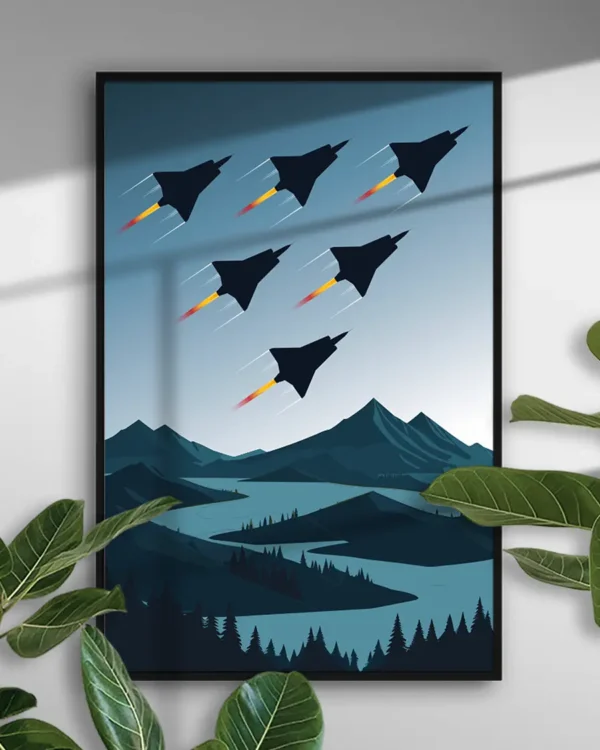 Fly By - Formationsflyg med SAAB 35 Draken - Poster - Ramexempel