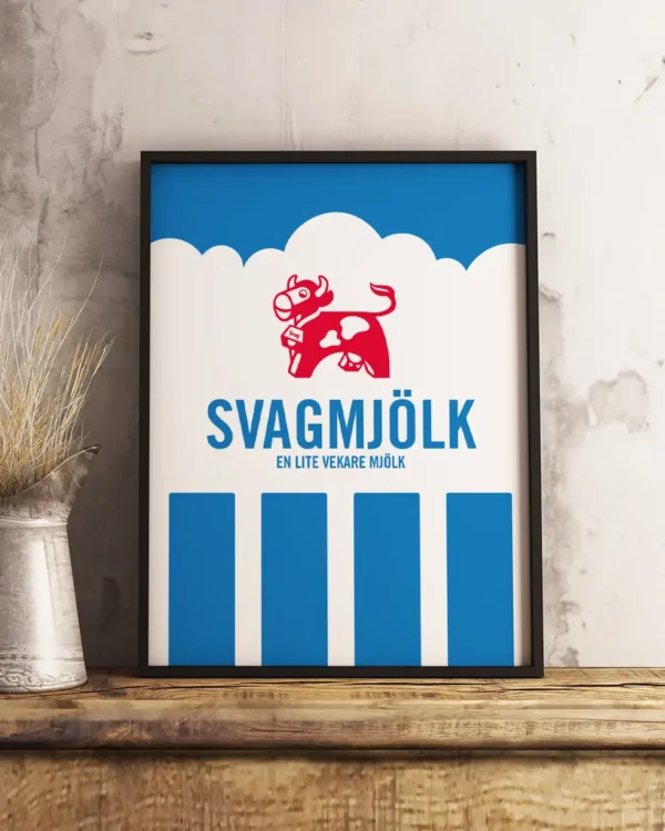 Svagmjölk - En lite vekare mjölk - Poster - Grafisk konst - Ramexempel