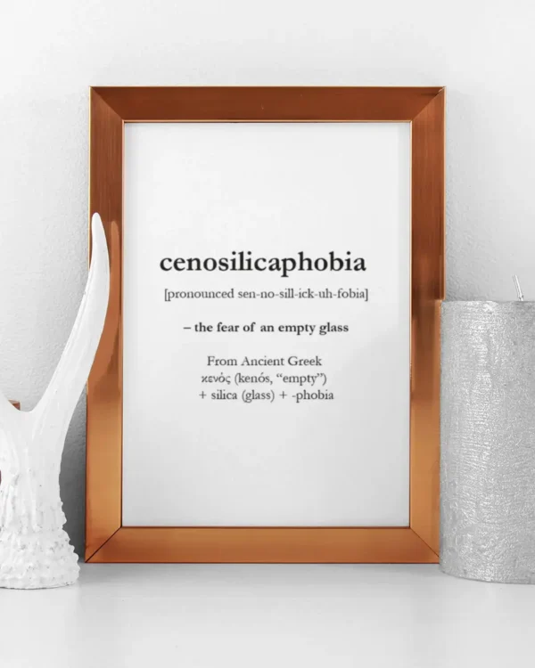 Cenosilicaphobia - Poster - Texttavla - Ramexempel