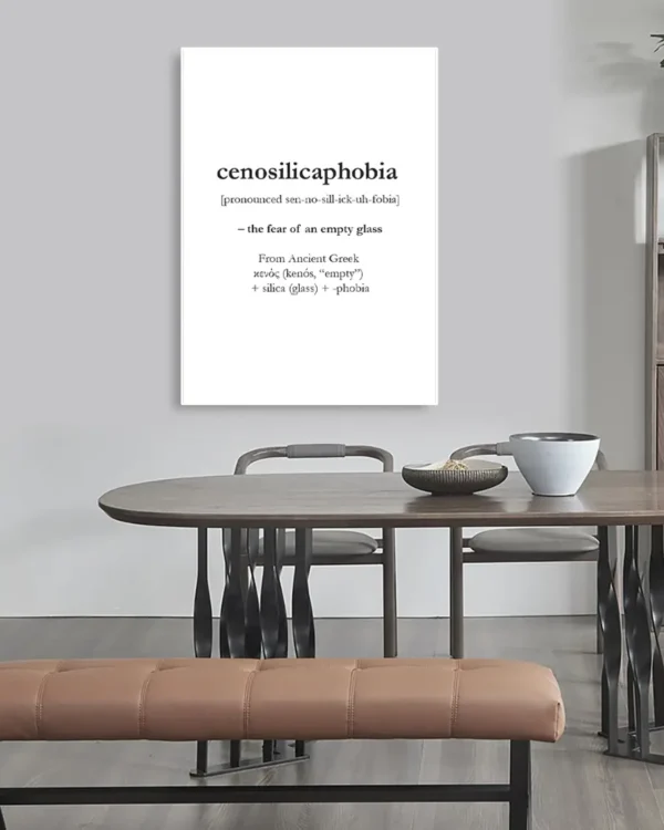 Cenosilicaphobia - Poster - Texttavla - Ramexempel