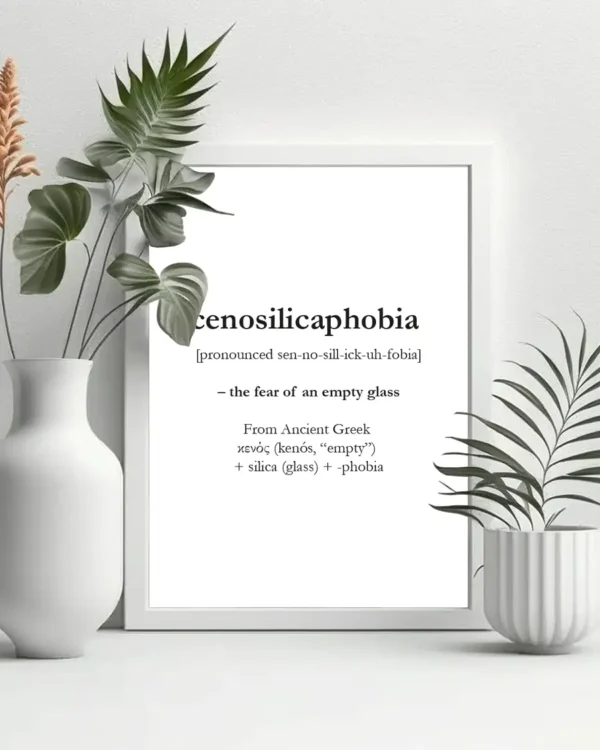 Cenosilicaphobia - Poster - Texttavla - Ramexempel