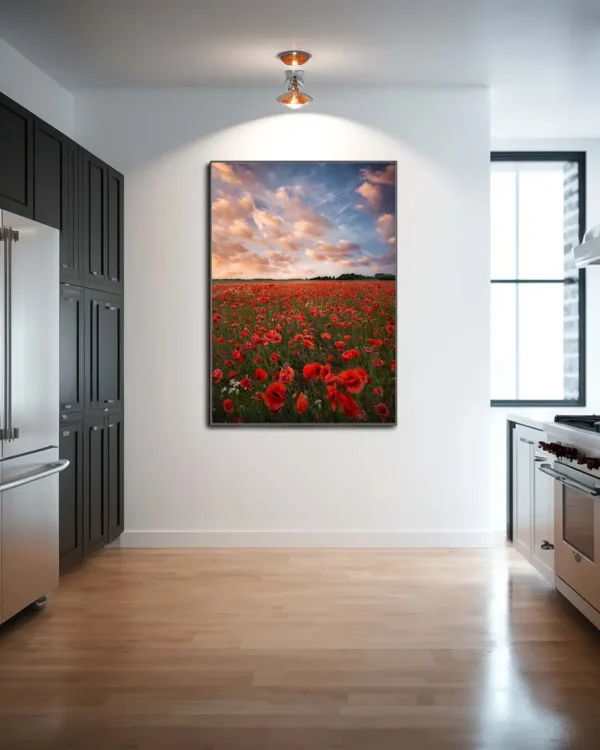 Poppy Field In Sweden - Poster - Fotografi - Ramexempel