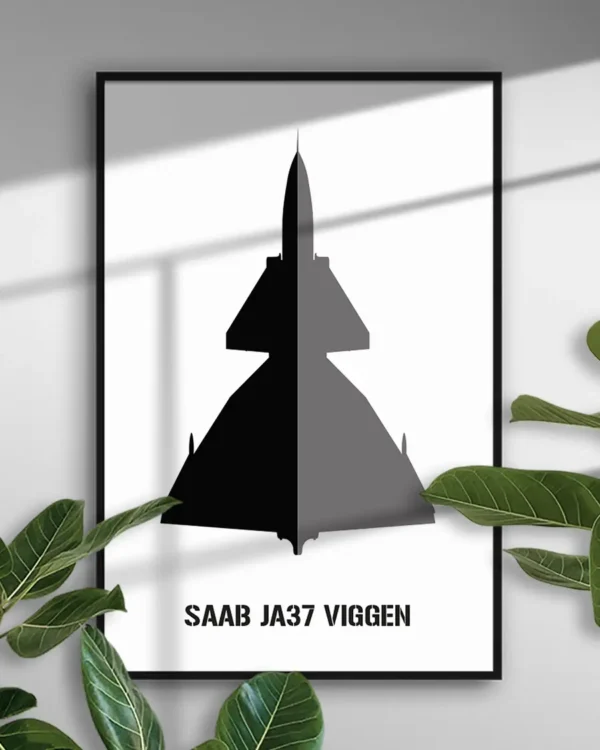 SAAB JA37 Viggen - Grafisk poster - Ramexempel