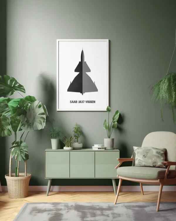 SAAB JA37 Viggen - Grafisk poster - Ramexempel