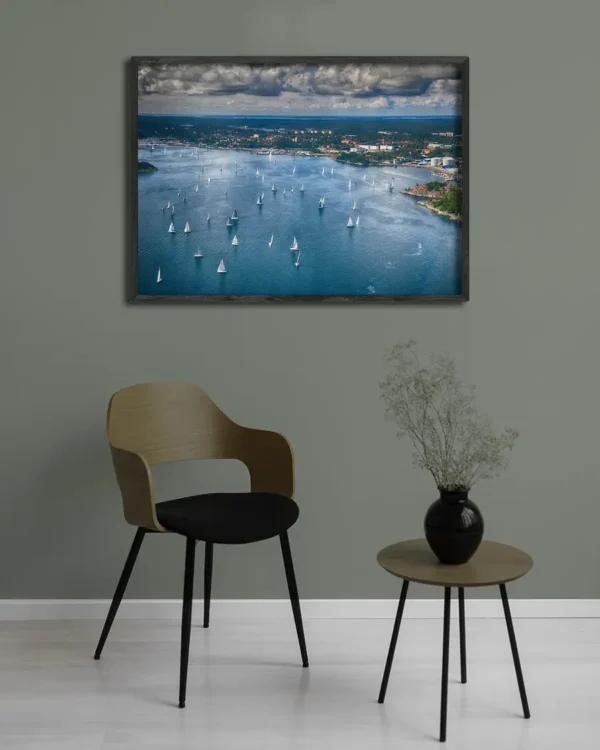 Regatta i Nynäshamn - Poster - Flygfoto - Ramexempel