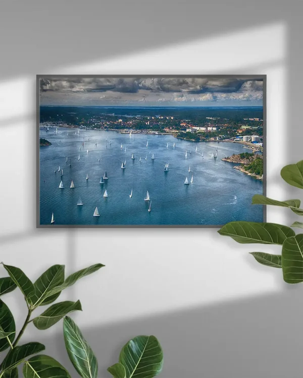 Regatta i Nynäshamn - Poster - Flygfoto - Ramexempel