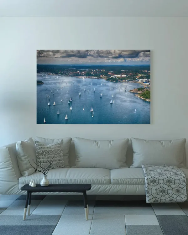 Regatta i Nynäshamn - Poster - Flygfoto - Ramexempel