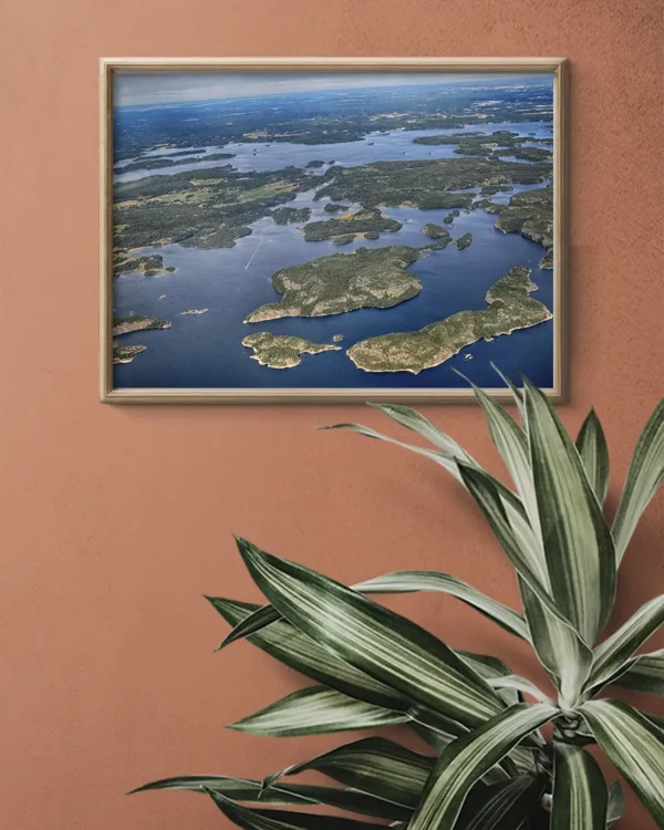 Stockholms Skärgård På Flygfoto - Muskö - Poster - Flygfoto - Ramexempel