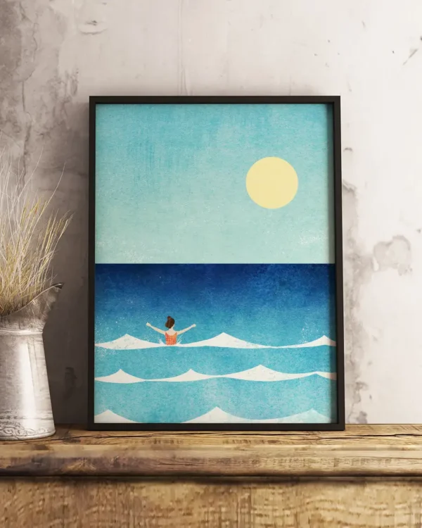 Sea Swim II - Poster - Grafisk konst - Ramexempel